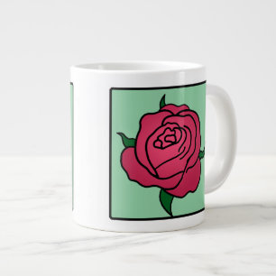 Caneca De Café Grande Clipe de desenho Dia de os namorados Rosa vermelha