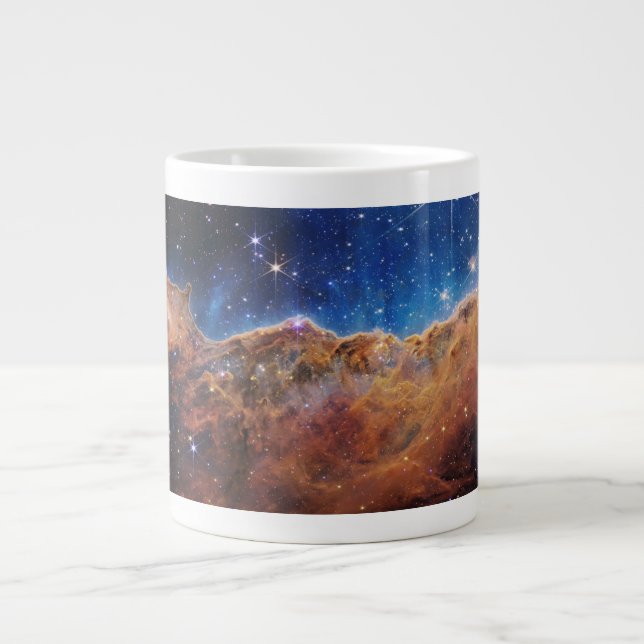 Caneca De Café Grande Clipes Cósmicos Carina Nebula Space Telescope (Frente)