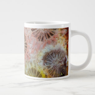 Caneca De Café Grande Close Up de Coral Rosa