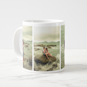 Caneca De Café Grande Coágulo de café com colagem personalizada de 4 f