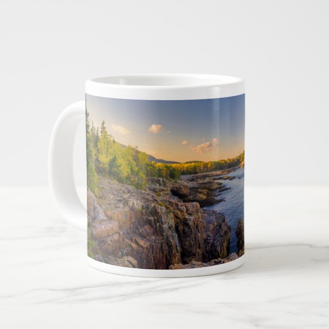 Caneca De Café Grande Coastline | Acadia National Park, Schooner Head (Frente Esquerda)