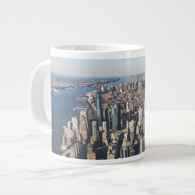 Caneca De Café Grande Coastline | Manhattan, Nova Iorque (Frente Esquerda)