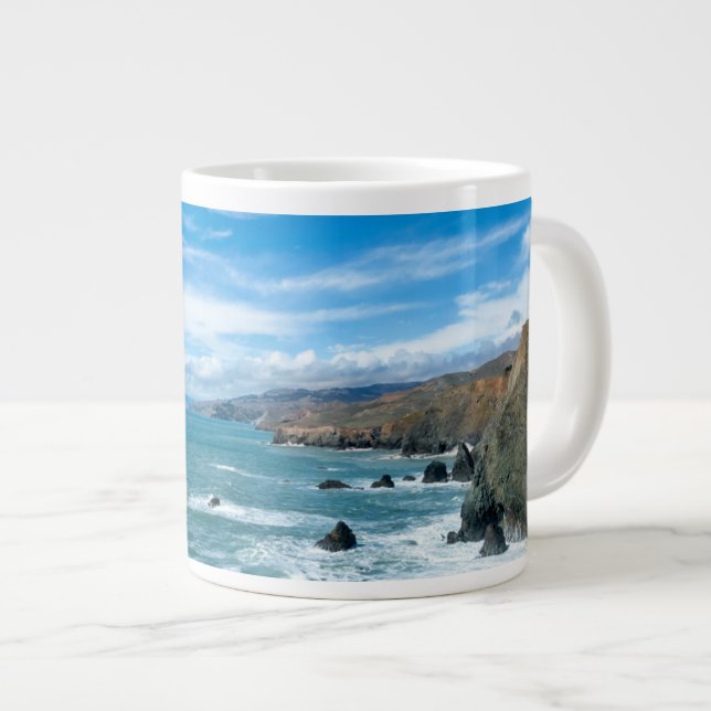 Caneca De Café Grande Coastline | Marin Headlands, Califórnia (Frente Esquerda)