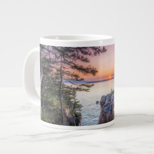 Caneca De Café Grande Coastline   Ravens Nest Acadia National Park Maine