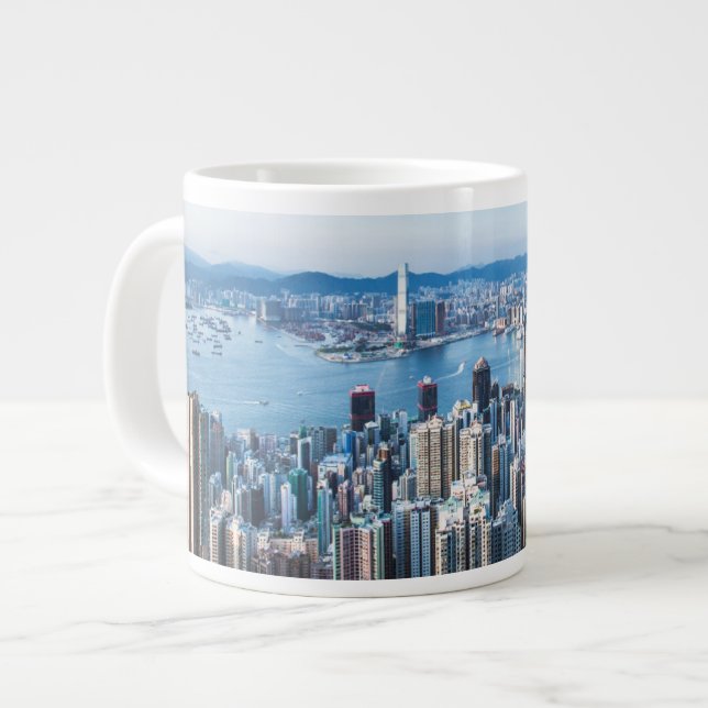 Caneca De Café Grande Coastline | Tsim Sha Tsu, Hong Kong Island, Ásia (Frente Esquerda)