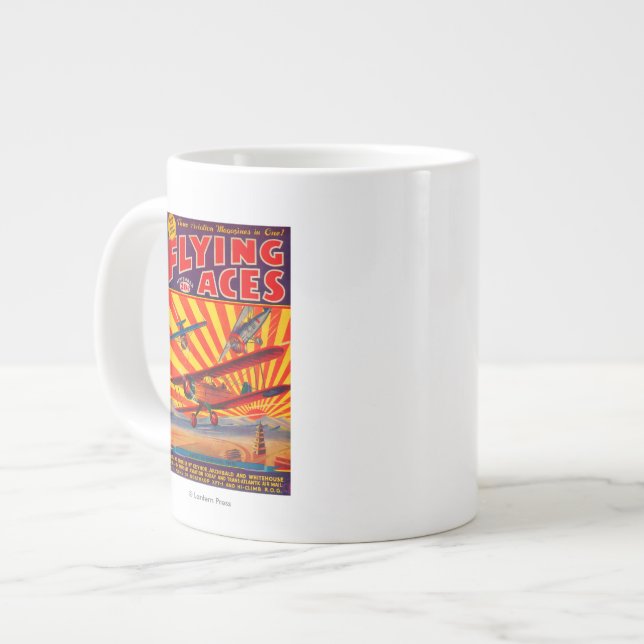 Caneca De Café Grande Cobrir da Flying Aces Magazine (Frente Esquerda)