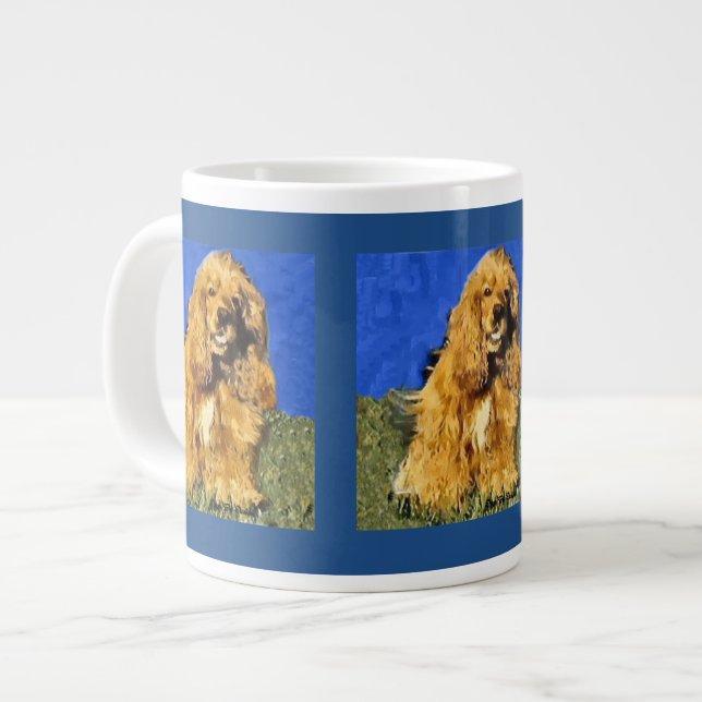 Caneca De Café Grande Cocker Spaniel Art (Frente Esquerda)