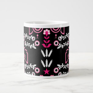 Caneca De Café Grande Cockerel Scandinávia Folk Art