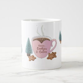 Caneca De Café Grande Cocoa, Cookies & Calm – Pastel Christmas CoT-Shirt