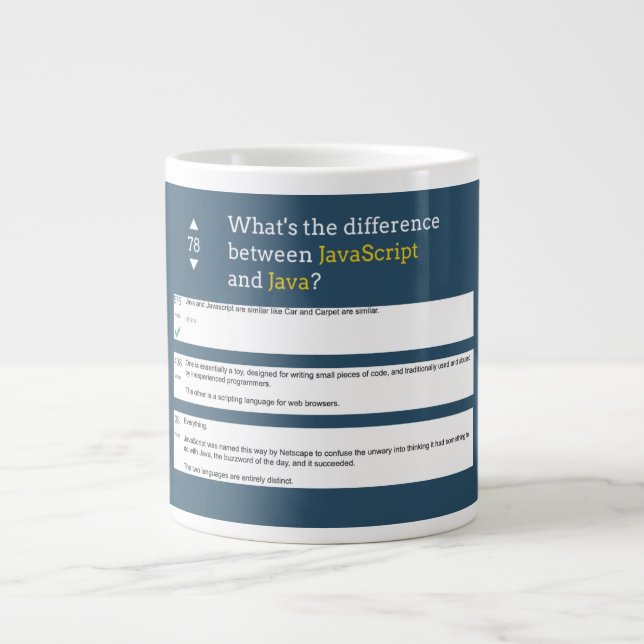 Caneca De Café Grande Codificação - Javascript vs Java (Frente)