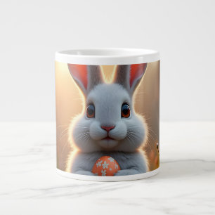 Caneca De Café Grande Coelho alegre da Páscoa no encanto da primavera