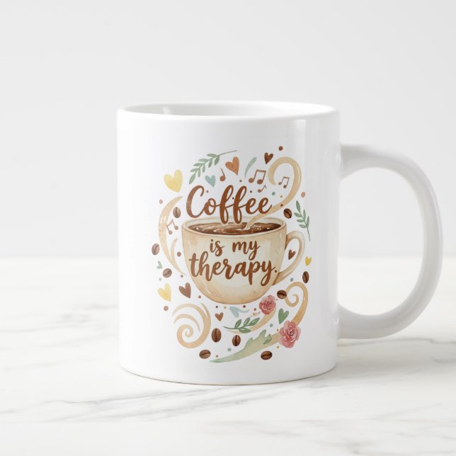 Caneca De Café Grande Coffee Is My Therapy 20oz  (Direita)