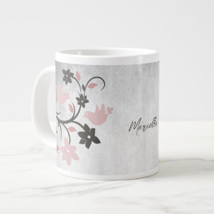 Caneca De Café Grande Coffee Mug Personalizado Gigante Pink Lovebird