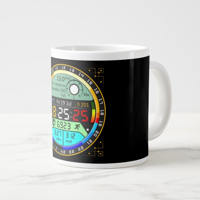 Caneca De Café Grande Coffee Mug with a Humorous Digital Design (Frente Esquerda)