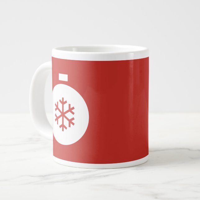 Caneca De Café Grande Coffee Red Giant Ball de Natal (Frente Esquerda)