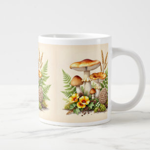 Caneca De Café Grande Cogumelos aquarela