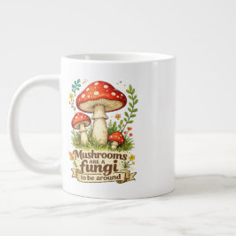 Caneca De Café Grande Cogumelos engraçados da floresta de presente para