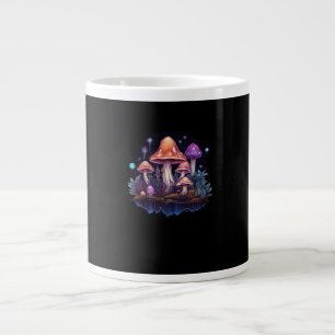 Caneca De Café Grande Cogumelos Whimsigoth E Cristais