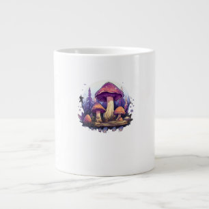 Caneca De Café Grande Cogumelos Whimsigoth E Cristais Clássicos