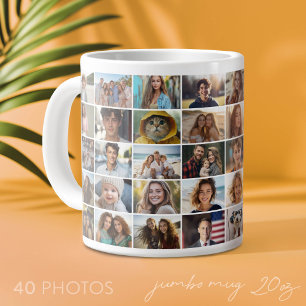 Caneca De Café Grande Colagem de 40 fotos - imagens pequenas