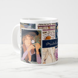Caneca De Café Grande Colagem de Artes do Poster vintage Francês Persona