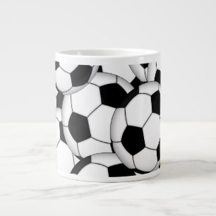 Caneca De Café Grande Colagem de Bola de Futebol