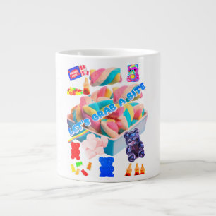 Caneca De Café Grande Colagem de Doces