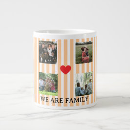 Caneca De Café Grande colagem de famílias listradas a pastel