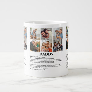 Caneca De Café Grande Colagem de Fotografias de Definição 6 de Pai Perso