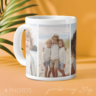 Caneca De Café Grande Colagem de Fotos da Coluna 4 - Grade Moderna Verti
