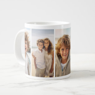 Caneca De Café Grande Colagem de Fotos da Coluna 5 - Grade Moderna Verti