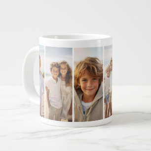 Caneca De Café Grande Colagem de Fotos da Coluna 6 - Grade Moderna Verti