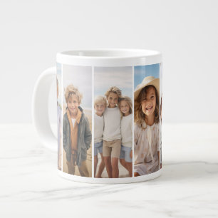 Caneca De Café Grande Colagem de Fotos da Coluna 7 - Grade Moderna Verti