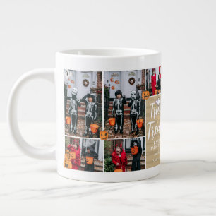 Caneca De Café Grande Colagem De Fotos Da Família De Halloween De Truque
