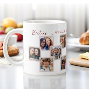 Caneca De Café Grande Colagem de Fotos de Amizade Caça Cerâmica