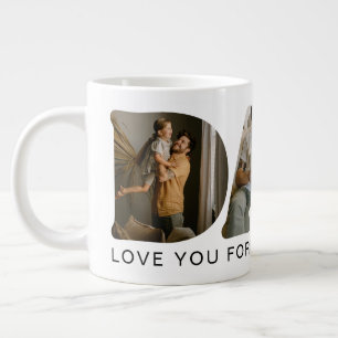 Caneca De Café Grande Colagem de fotos de carta para o papai