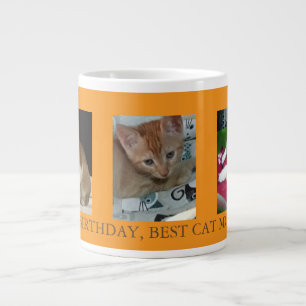 Caneca De Café Grande Colagem de Fotos de Gatos Melhor Mãe de Gato de To