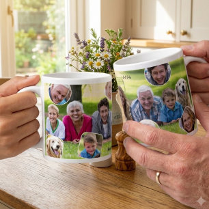 Caneca De Café Grande Colagem de Fotos de Memórias da Família Presente d