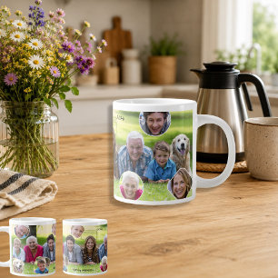 Caneca De Café Grande Colagem de Fotos de Memórias da Família Presente d