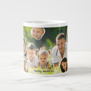 Caneca De Café Grande Colagem de Fotos de Memórias da Família Presente d