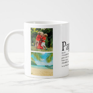 Caneca De Café Grande Colagem de Fotos Diversão Pai Papai Definição de P