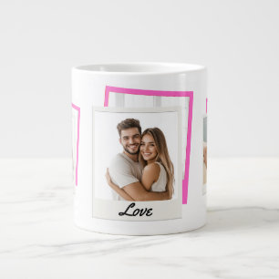 Caneca De Café Grande Colagem de Fotos do Casal 'Love' 3