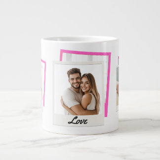 Caneca De Café Grande Colagem de Fotos do Casal 'Love' 3