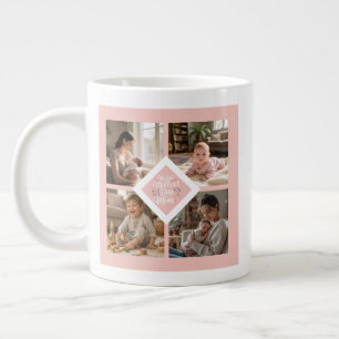 Caneca De Café Grande Colagem de Fotos do Primeiro Dia das Mães Personal