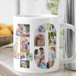 Caneca De Café Grande Colagem de Fotos Número 40 - aniversário de 40 ano<br><div class="desc">Mug gigante personalizado para aniversário de 40 anos. Crie sua própria colagem de fotos usando suas fotos favoritas. As suas fotografias serão apresentadas automaticamente sob a forma do número 40 em ambos os lados da caneca. A colagem de fotos contém uma mistura de fotos quadradas, retratos e paisagens para lhe...</div>