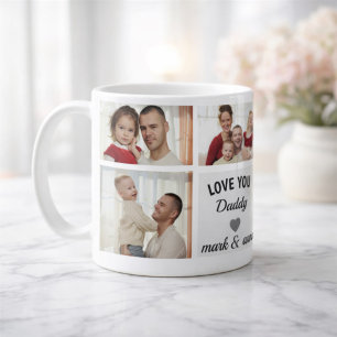 Caneca De Café Grande Colagem de Fotos Personalizadas para o Papai