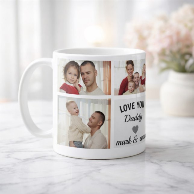 Caneca De Café Grande Colagem de Fotos Personalizadas para o Papai (Criador carregado)