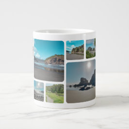 Caneca De Café Grande Colagem de Imagem Instagram ao Quadrado Corredor A