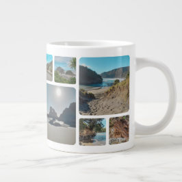 Caneca De Café Grande Colagem de Imagem Instagram ao Quadrado Corredor A