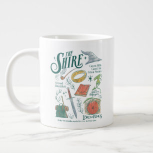 Caneca De Café Grande Colagem Gráfica em Aquarela THE SHIRE™